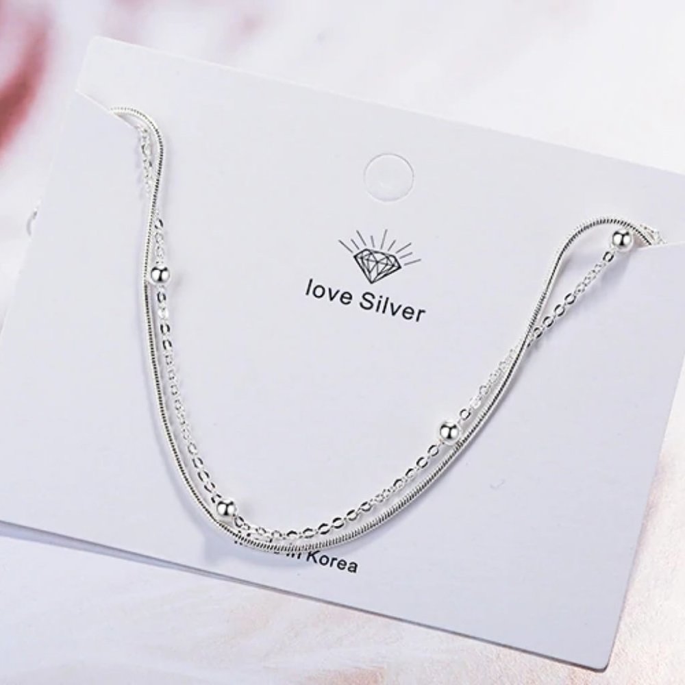 NEW 925 Sterling Silver Layered Bead Bracelet - Picture 4 of 9